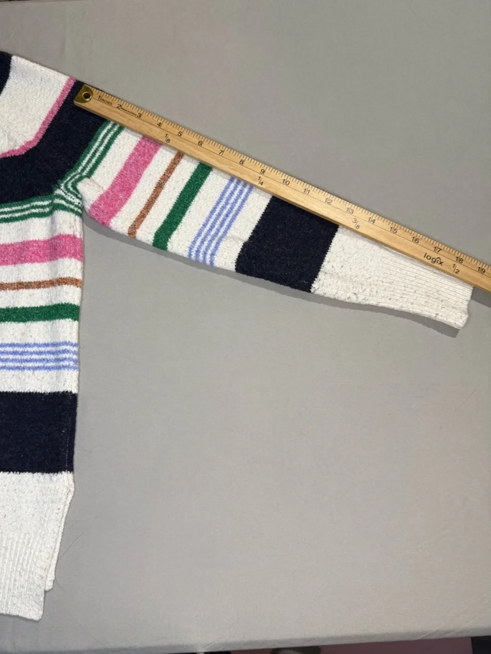 Caslon Striped Sweater Multicolor Crewneck Knit Cozy Size XS Fall Cottagecore - Picture 6 of 7
